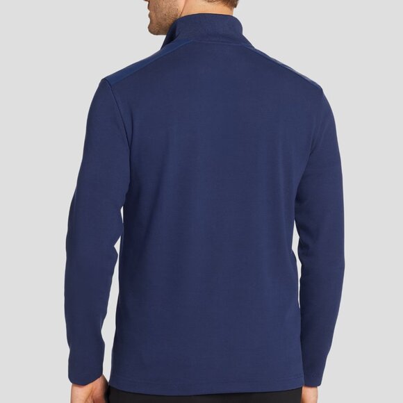 NEW Kenneth Cole Navy Slim Fit Performance Quarter 1/4 Zip Pullover Sweatshirt - Picture 2 of 5